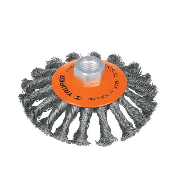 Wire Concave Wheel Brush Truper M14Nut Twisted 5In