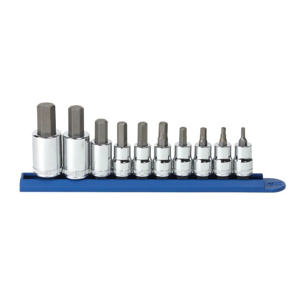 GEARWRENCH SET SKT HEX BIT MET 3/8 & 1/2DR 10PC