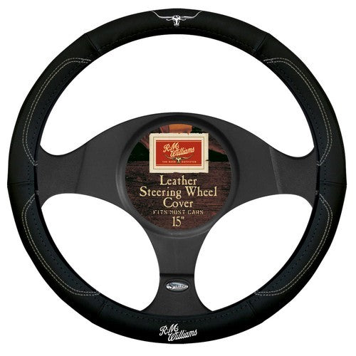 RMW STEERING WHEEL COVER BLACK / WHITE