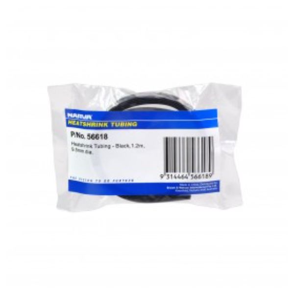 NARVA HEAT SHRINK TUBING BLACK 9.5mm x 1.2M