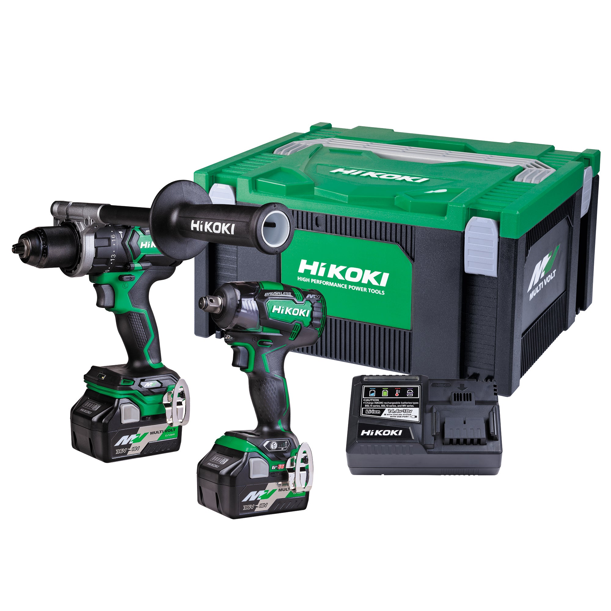 36V Brushless 1/2 in Impact Wrench & 155Nm Impact Drill Kit