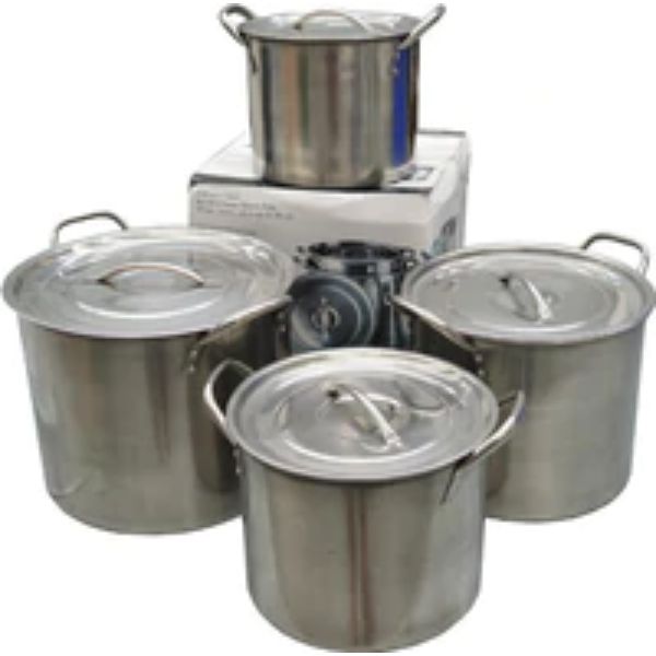 Stock Pot Set Stainless Steel 4-Pce 200mm/230mm/255mm/280mm