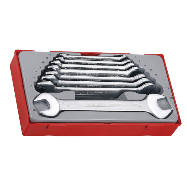 Teng 8pc Dbl Open-End Spanner Set 6-22mm - TC-Tray