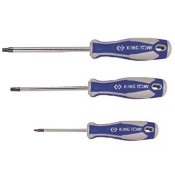 King Tony Stiftschlüssel Kurz, T30 Torx – Aus Legiertem Stahl, Verchromt, Für TORX-Kopfschrauben