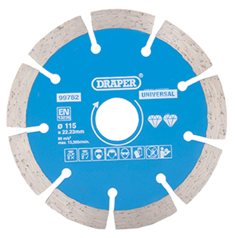 DRAPER #99782 SEGMENTED RIM DIAMOND BLADE - 115mm
