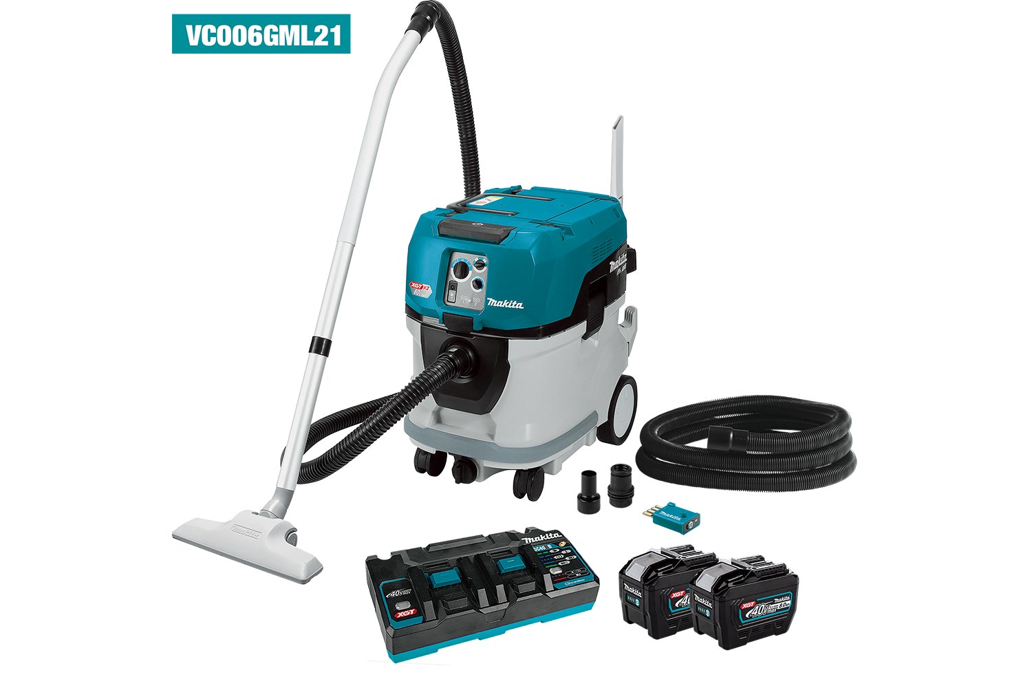 Makita 80Vmax (40Vx2) AWS Brushless Dust Extraction Vacuum M-Class LIT