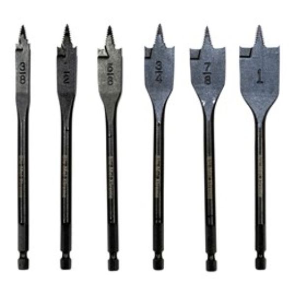 BLU-MPOL 6 PCE THREADED SPADE BIT SET #0340