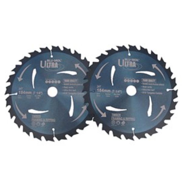 BLU-MOL ULTRA CIRCULAR SAW BLADE 184mm x 24T 2 PACK