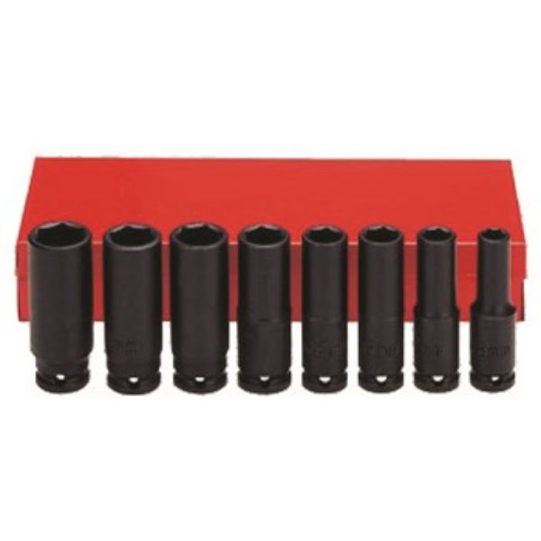 AmPro 11pc 1/2IN Dr. Deep Air Impact Socket Set Metric