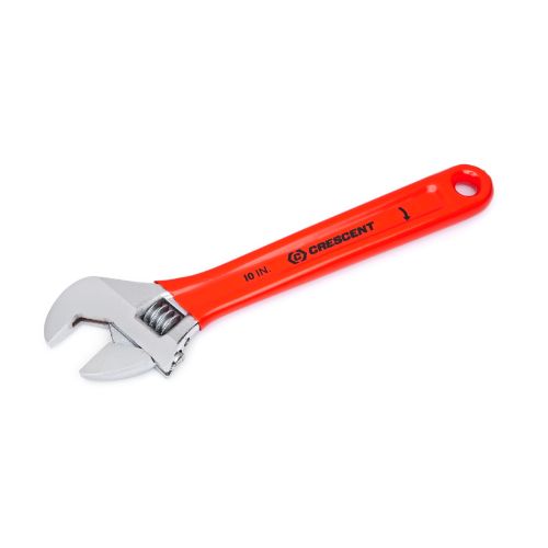 CRESCENT ADJ WRENCH,10 INCH CHROME CUSH GRP CARDED