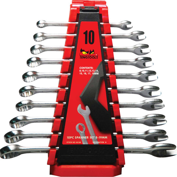 Teng 10pc Combination Metric Spanner Set 8-19Metric