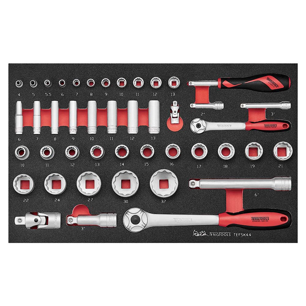 Teng 44pc Socket Set 1/4in and 1/2in Drive