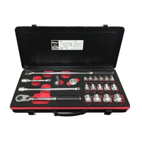 1 2 MSQ DR SOCKET SET BLACK METAL CASE