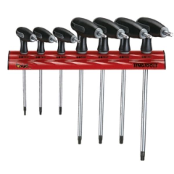 Teng 7pc TX/TPX T-Handle Set 10-40 w/ Wall Rack