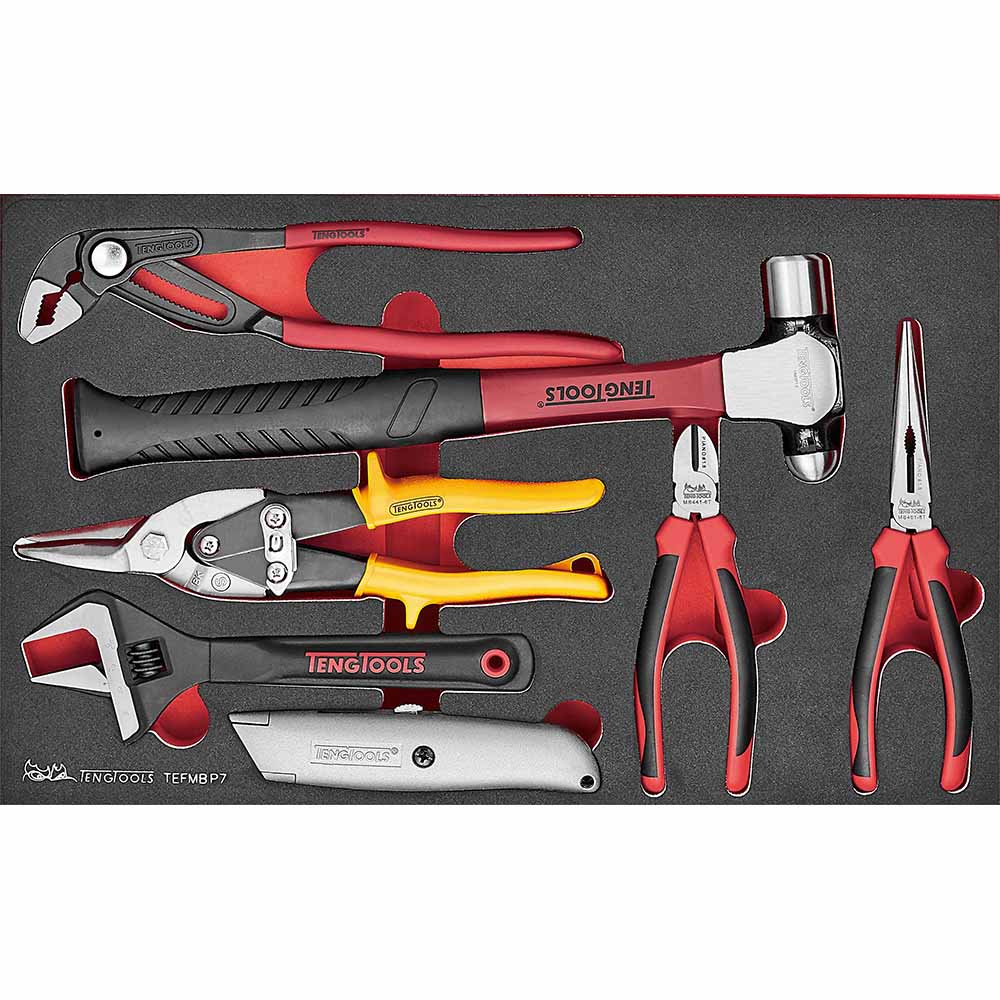 Teng 7pc Plier and Hammer Set EVA