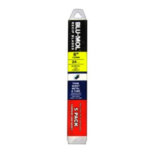 BLU-MOL RECIP BLADE 6X24TPI METAL CUT 5PK