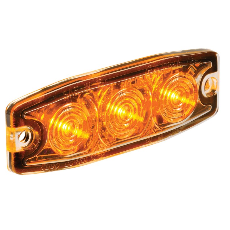 AMBER LOW PROFILE WARNING LIGHT 12/24V