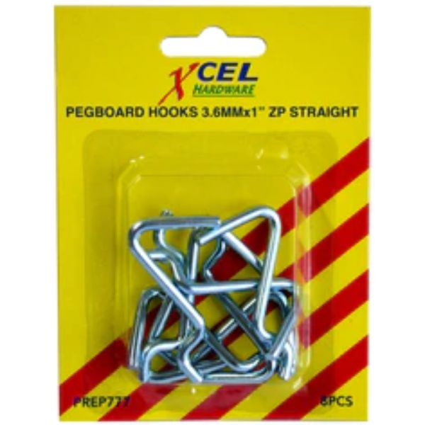 Pegboard Hooks (8) 1/8 X 1 Straight