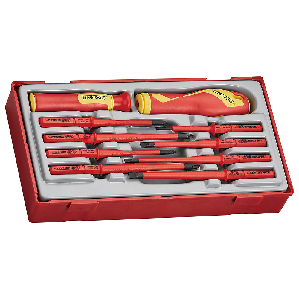 Teng 10pc 1000 Volt Screwdriver Set FL-PH-PZ - TC-Tray