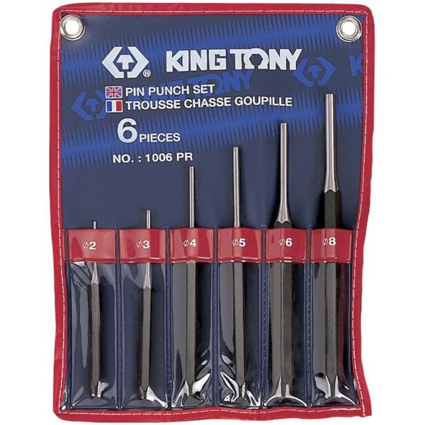 KING TONY 6PC PIN PUNCH SET 2-8