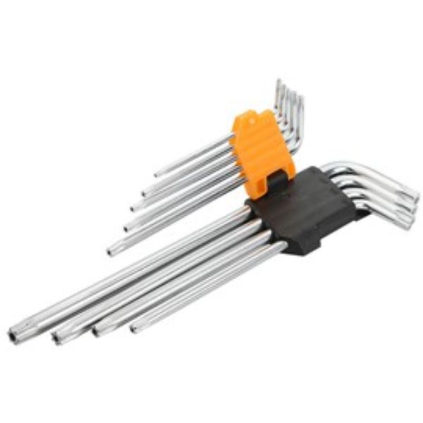 TOLSEN 9Pcs torx extra-long arm hex key set