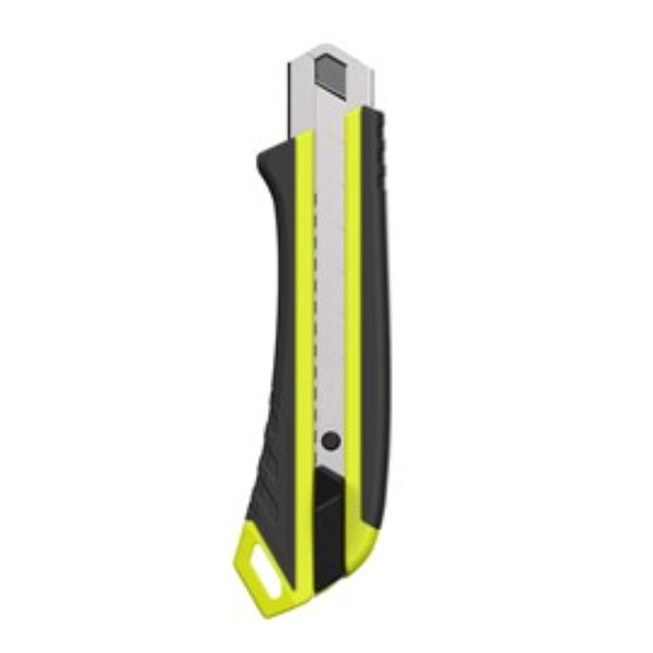 KOMELON SNAP OFF KNIFE HIGH-VIS ERGONOMIC NON-SLIP GRIP 25mm - AUTO LOCK