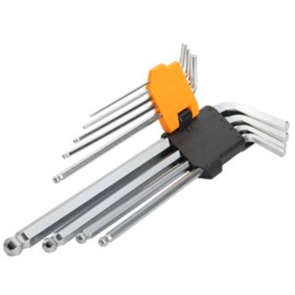 TOLSEN 9Pcs ball point extra-long arm hex key set