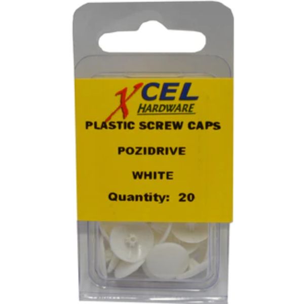 Plastic Screw Caps - Pozi White -20- White -20-