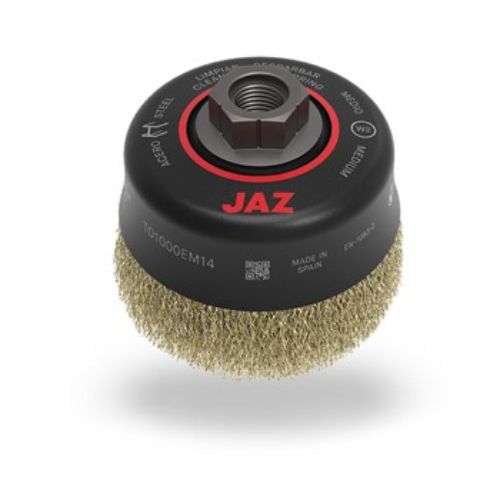 Jaz Cup Brush Crimped 125mm x 30mm x 0.3mm - M14 x 2 - Brass BRUC-1250B