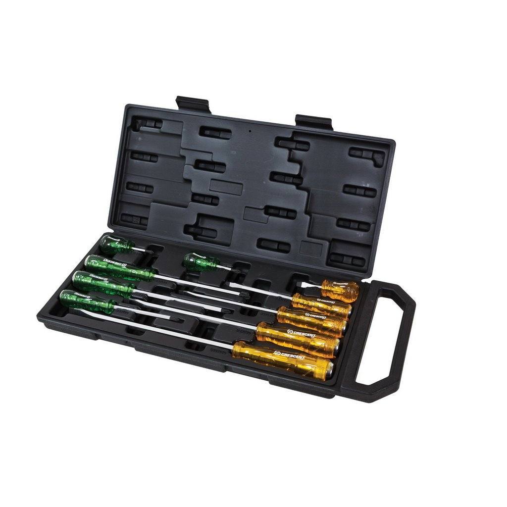 CRESCENT SCREWDRIVER SET INDUSTRIAL 10PC TANG THR