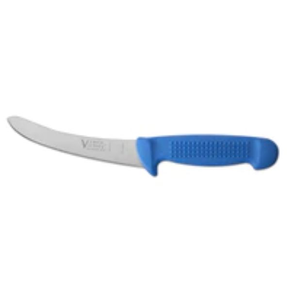 Boning Knife Curved Blade Round Tip Blue Handle 130mm Victory