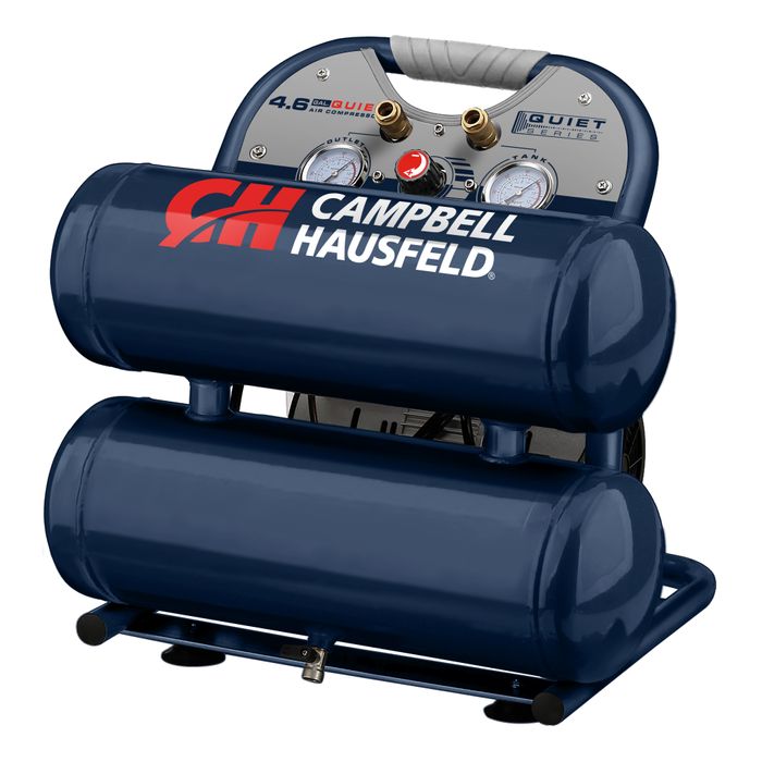 CAMPBELL HAUSFELD TWIN STACK 1HP OIL FREE COMPRESSOR 17L TANKS