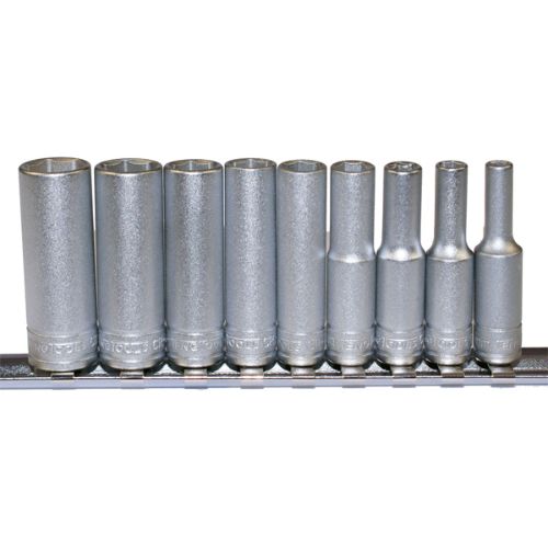 Teng 9pc 1/4in Dr. Metric Deep Socket Set 4-13mm 6Pnt