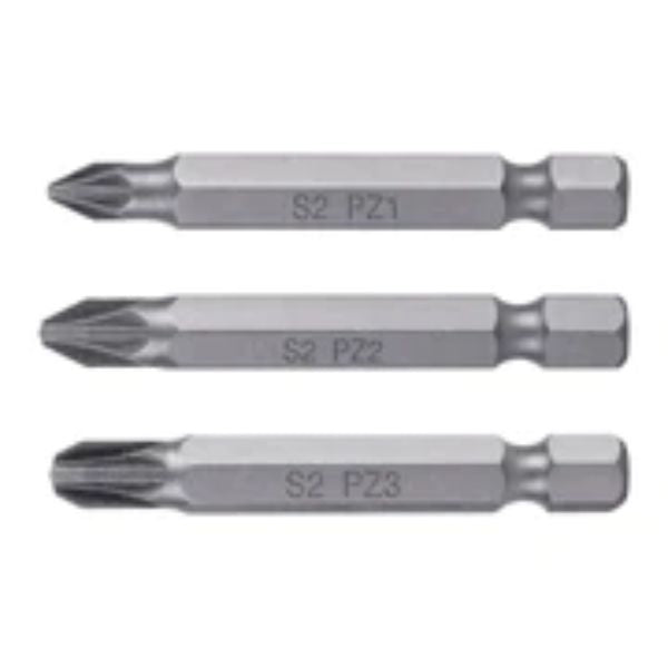 Screwdriver Bits 50mm Pozi #1 #2 #3 5Pce Asst 17799Truper