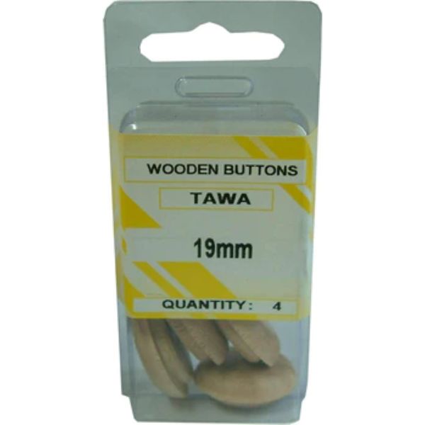 Wooden Pin Buttons Tawa 9mm 8/Pack