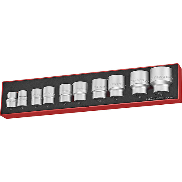 Teng 10pc 3/4in Dr. Socket Set 22-50mm -TEX-Tray