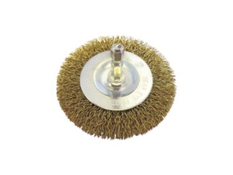 JOSCO Brush Wheel CR 75 6.3 Hex Spindle Brass Coated