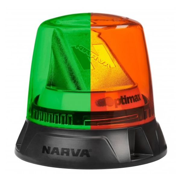 OPTIMAX LED ROTATING BEACON AMBER/GREEN FLANGE BASE