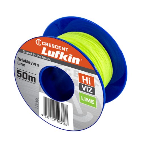 LUFKIN BRICKLAYERS LINE NEON LIME 50M LBL50L