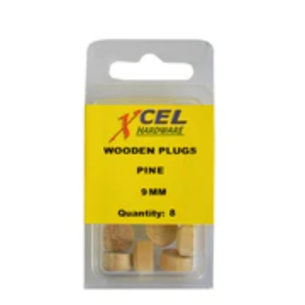 Wooden Plug Buttons Pine 9mm 8/Pack