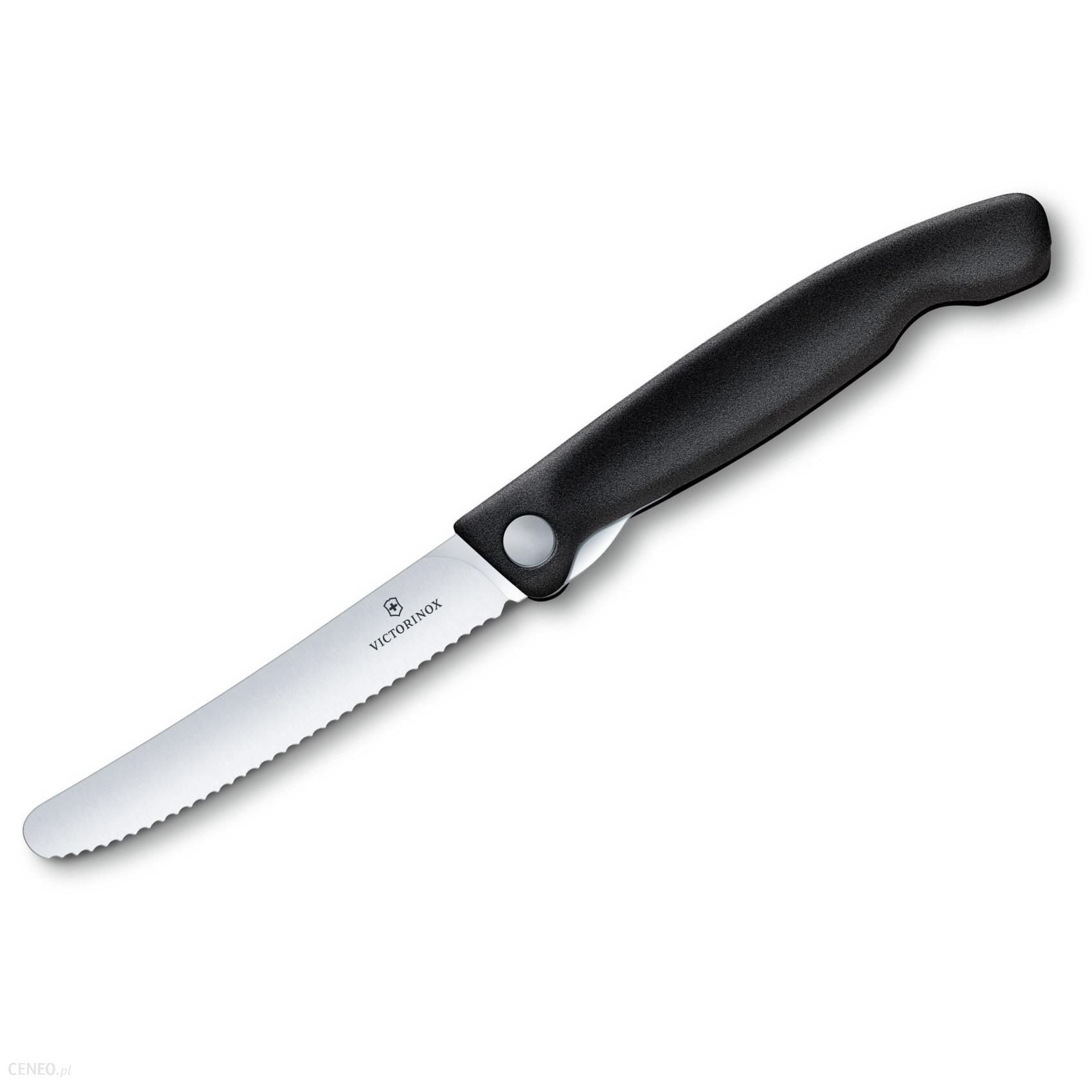 Victorinox Folding Paring Knife Wavy Blade Black Handle