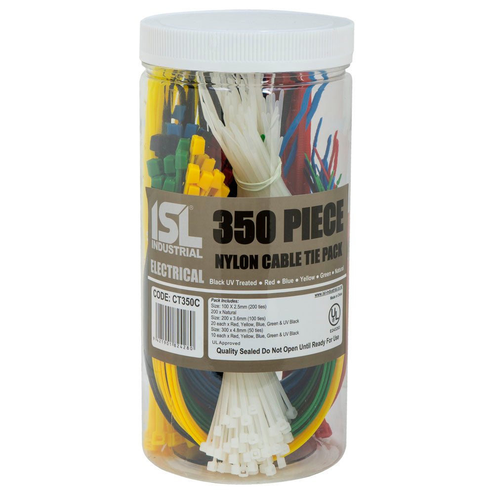 Isl 350Pc Isl Coloured Cable Tie Assorted Pack