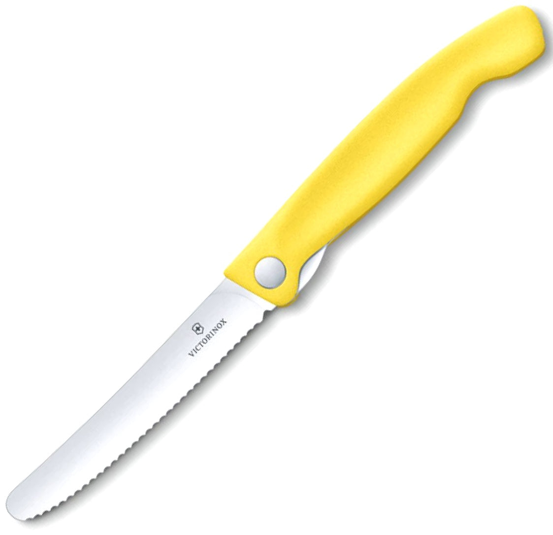 Victorinox Folding Paring Knife Wavy Blade Yellow Handle