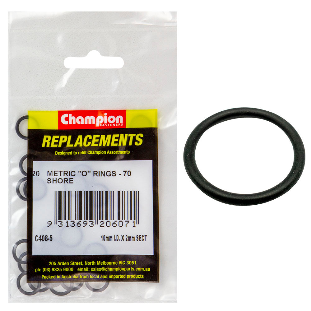 Champion 10mm I.D. X 2mm Metric O-Ring -20Pk