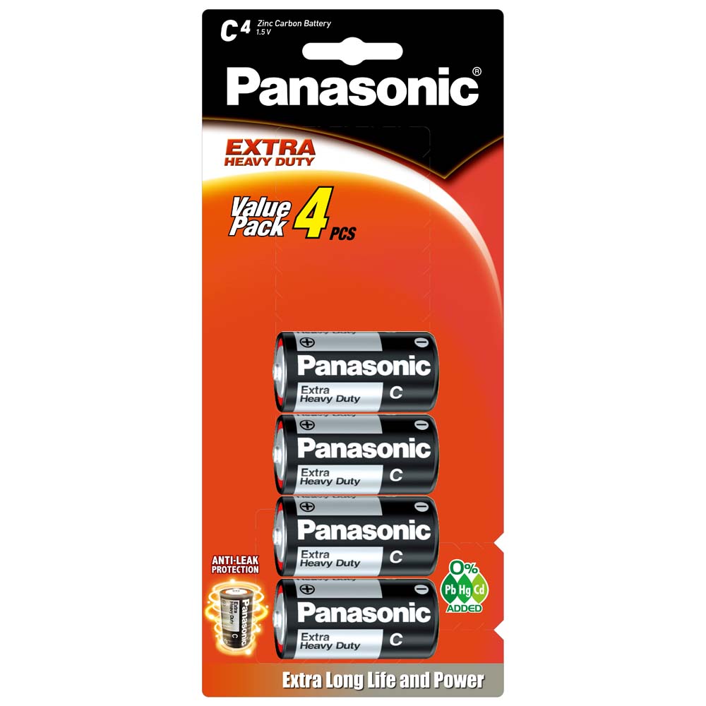 Panasonic C Battery Extra Heavy Duty 4Pk