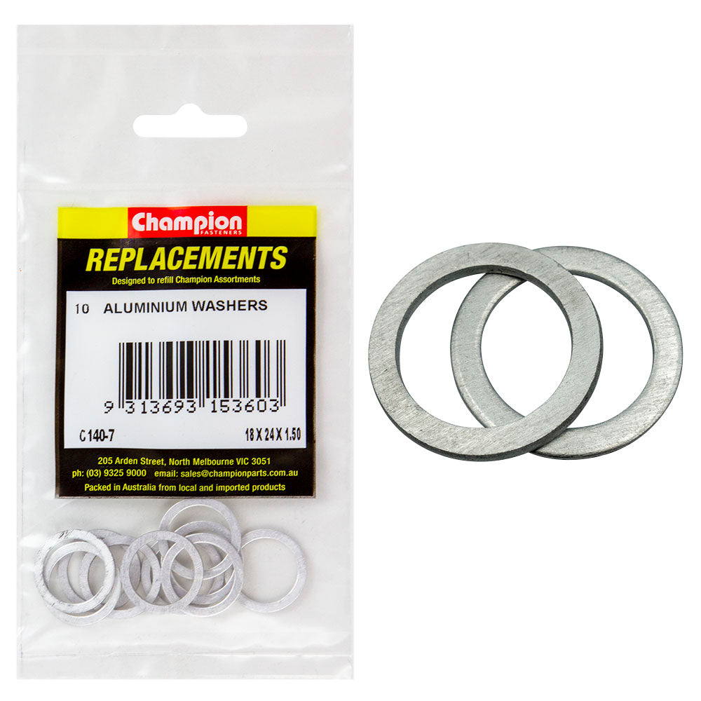 Champion M18 X 24 X 1.5mm Aluminium Sump Plug Washer -10Pk